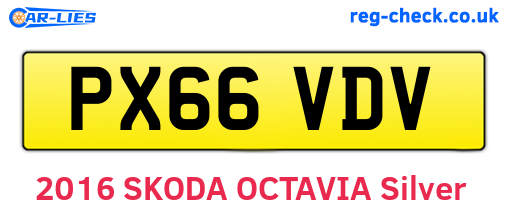 PX66VDV are the vehicle registration plates.