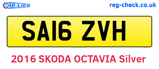 SA16ZVH are the vehicle registration plates.