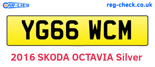 YG66WCM are the vehicle registration plates.