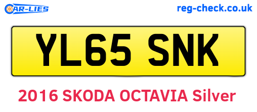 YL65SNK are the vehicle registration plates.