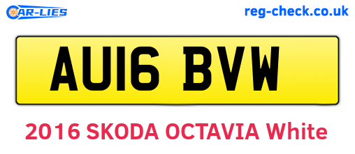 AU16BVW are the vehicle registration plates.