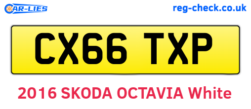 CX66TXP are the vehicle registration plates.