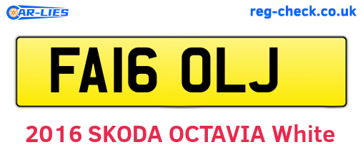 FA16OLJ are the vehicle registration plates.