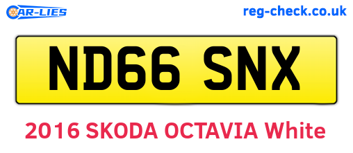ND66SNX are the vehicle registration plates.
