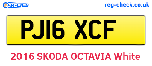 PJ16XCF are the vehicle registration plates.