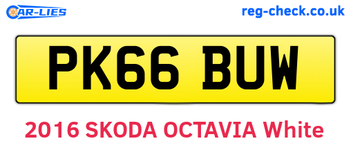PK66BUW are the vehicle registration plates.