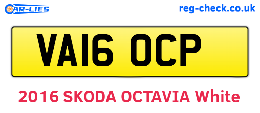 VA16OCP are the vehicle registration plates.