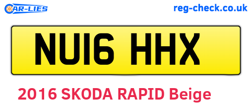 NU16HHX are the vehicle registration plates.