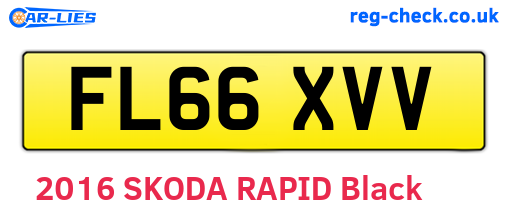 FL66XVV are the vehicle registration plates.