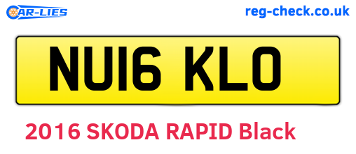 NU16KLO are the vehicle registration plates.