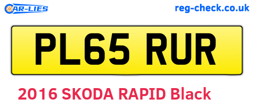 PL65RUR are the vehicle registration plates.