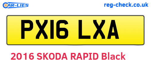 PX16LXA are the vehicle registration plates.