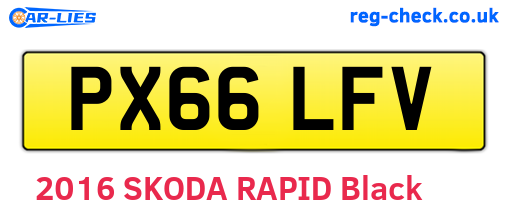 PX66LFV are the vehicle registration plates.