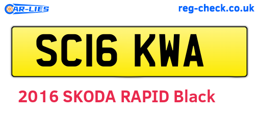 SC16KWA are the vehicle registration plates.