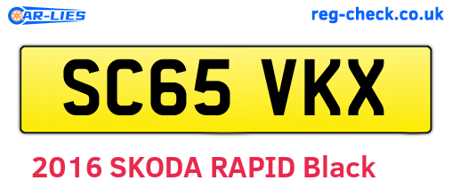 SC65VKX are the vehicle registration plates.