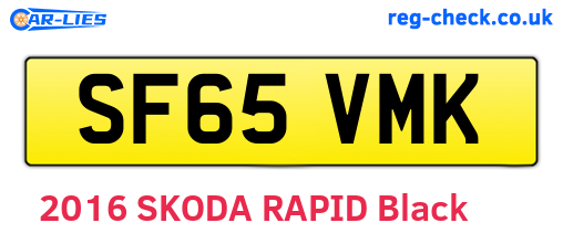 SF65VMK are the vehicle registration plates.