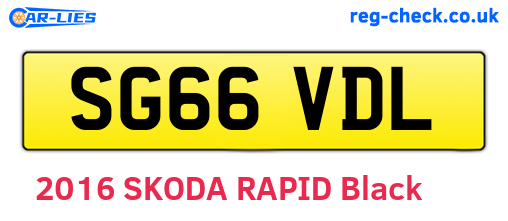 SG66VDL are the vehicle registration plates.
