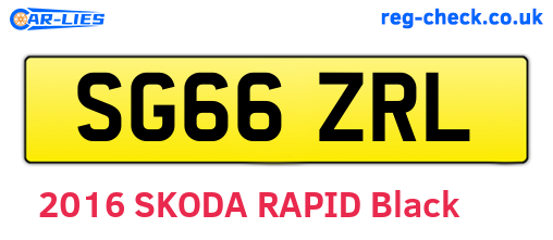 SG66ZRL are the vehicle registration plates.