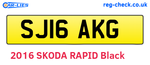 SJ16AKG are the vehicle registration plates.
