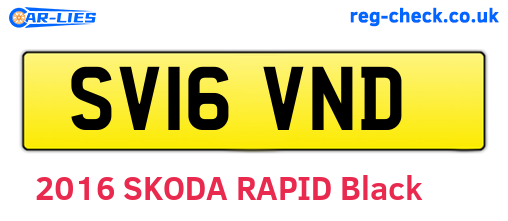 SV16VND are the vehicle registration plates.