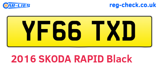 YF66TXD are the vehicle registration plates.