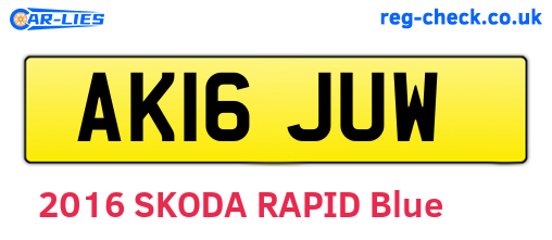 AK16JUW are the vehicle registration plates.