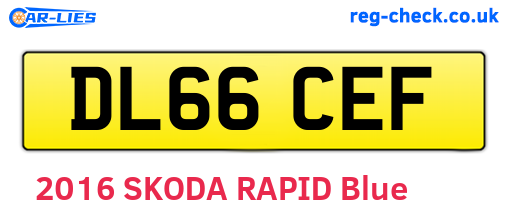 DL66CEF are the vehicle registration plates.