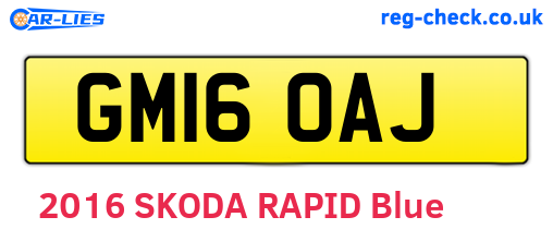 GM16OAJ are the vehicle registration plates.