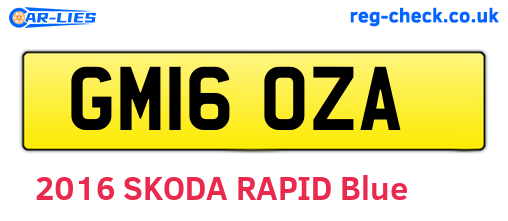GM16OZA are the vehicle registration plates.