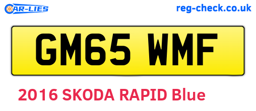 GM65WMF are the vehicle registration plates.