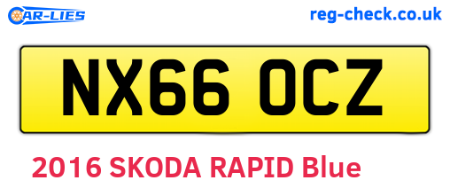 NX66OCZ are the vehicle registration plates.