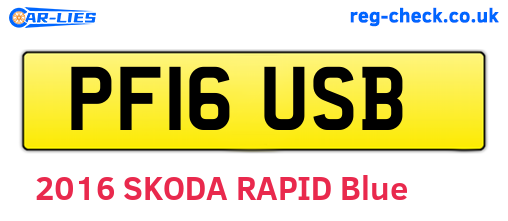 PF16USB are the vehicle registration plates.