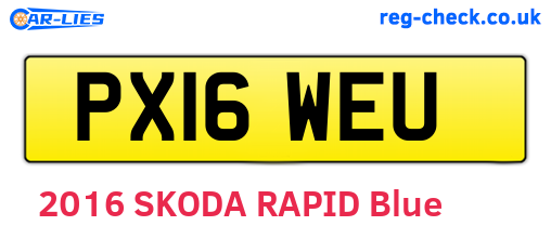 PX16WEU are the vehicle registration plates.