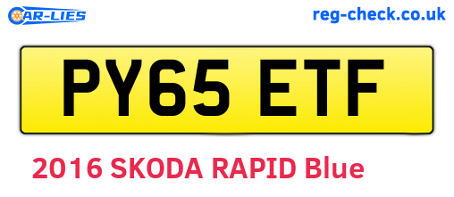 PY65ETF are the vehicle registration plates.
