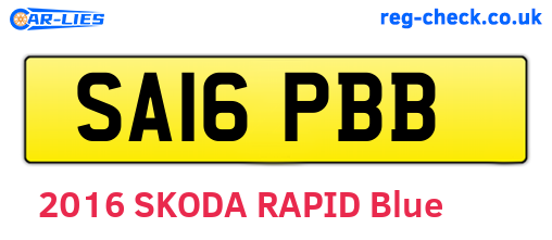 SA16PBB are the vehicle registration plates.