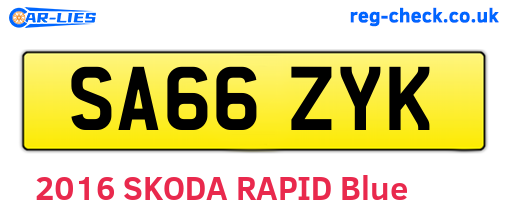 SA66ZYK are the vehicle registration plates.