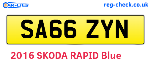 SA66ZYN are the vehicle registration plates.