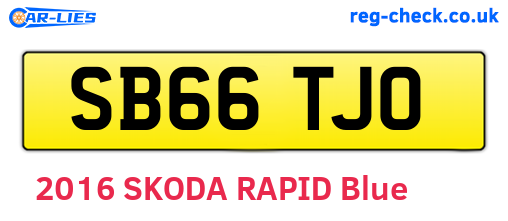 SB66TJO are the vehicle registration plates.