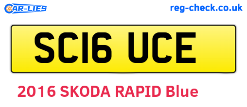 SC16UCE are the vehicle registration plates.