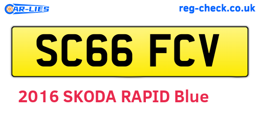 SC66FCV are the vehicle registration plates.