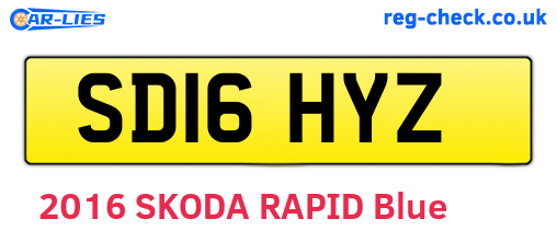 SD16HYZ are the vehicle registration plates.