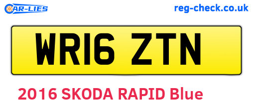 WR16ZTN are the vehicle registration plates.