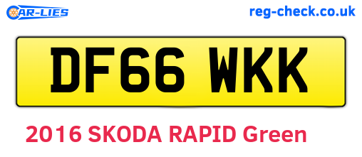 DF66WKK are the vehicle registration plates.