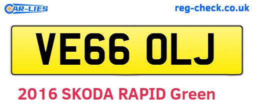 VE66OLJ are the vehicle registration plates.