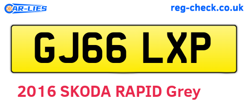 GJ66LXP are the vehicle registration plates.