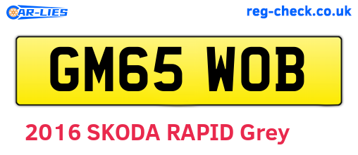 GM65WOB are the vehicle registration plates.