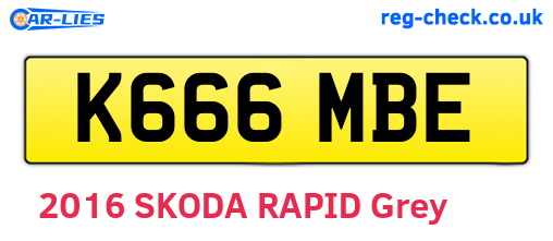 K666MBE are the vehicle registration plates.