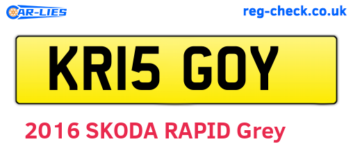 KR15GOY are the vehicle registration plates.