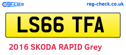 LS66TFA are the vehicle registration plates.