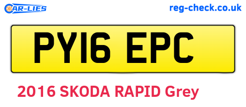 PY16EPC are the vehicle registration plates.